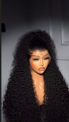 HD Lace Wig – Deep Curly Human Hair – Natural Black | Full Volume