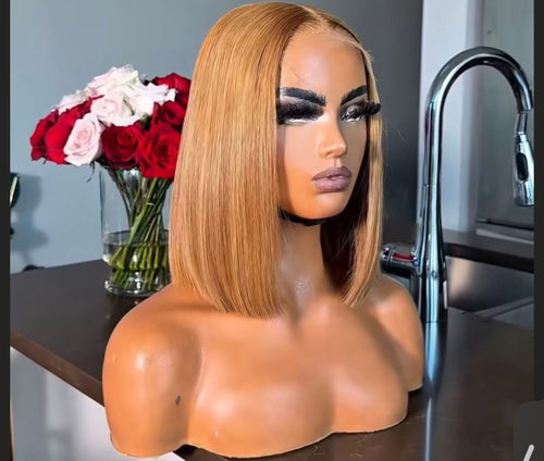 4x4 HD Lace Closure Bob Wig – Straight Human Hair – Blonde | 10”