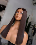 HD Lace Wig – Straight Human Hair – Brown Color | Sleek Look