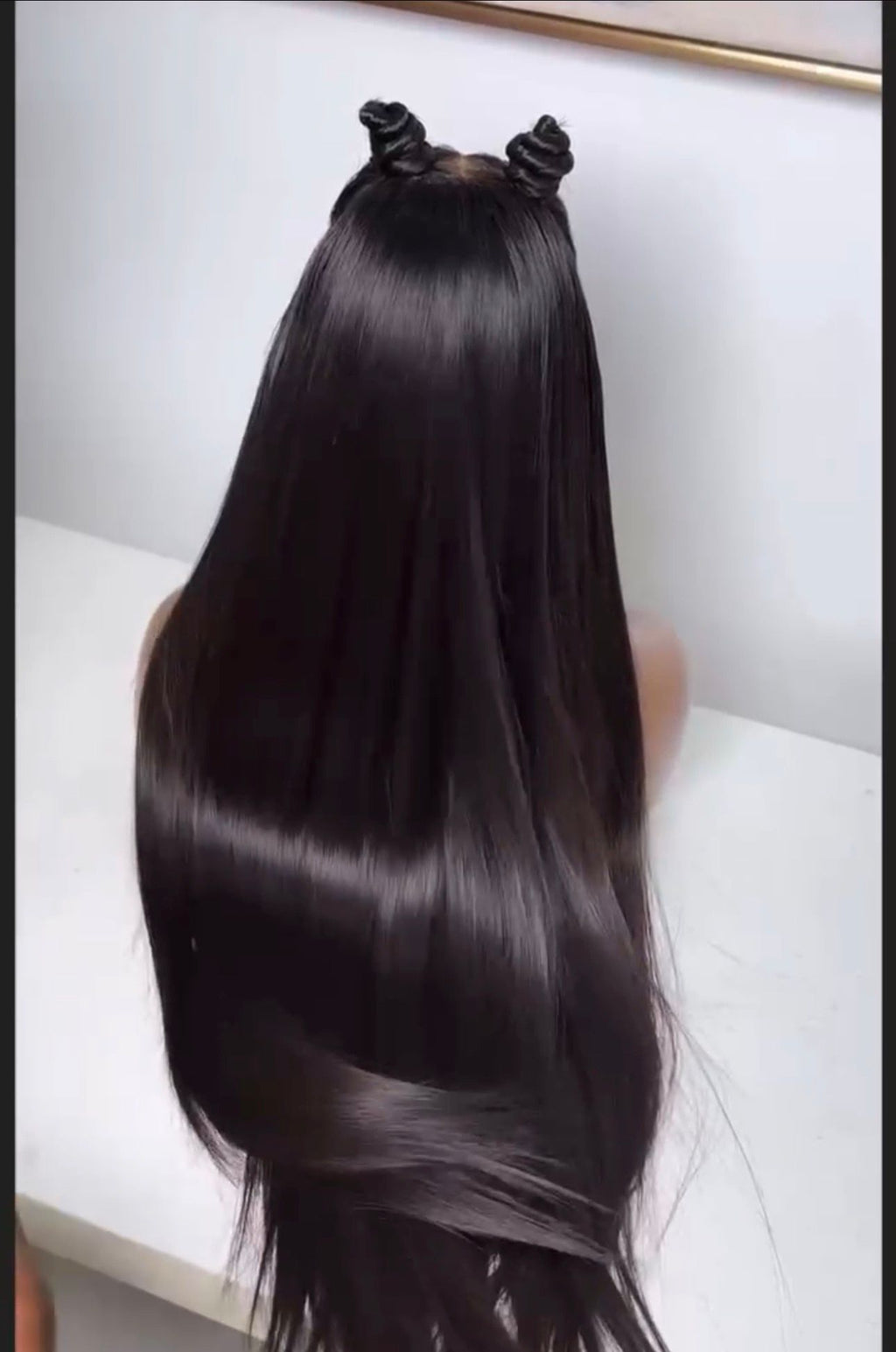HD Lace Frontal Wig – Straight Raw Human Hair (One Donor) – Natural Black