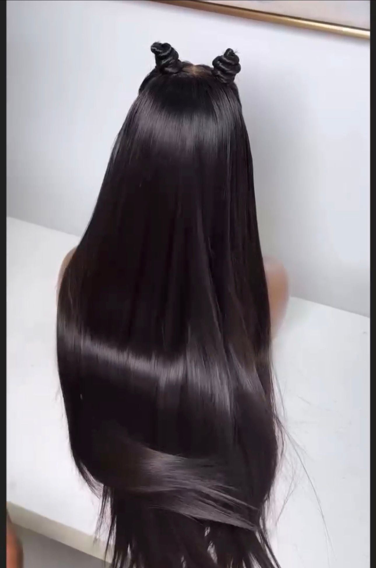 HD Lace Frontal Wig – Straight Raw Human Hair (One Donor) – Natural Black
